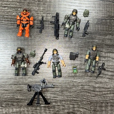 Mega Halo GXB00 UNSC Marine Pelotón Pack Spartan Mark Figuras Armas Lote Foto 1 de 4