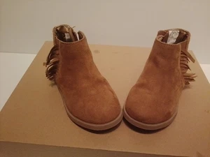 Mädchen Kleinkind braune Stiefeletten Größe 6 Fransen seitlicher Reißverschluss Old Navy - Bild 1 von 6