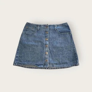 Vintage 90s Paris Blues medium wash denim mini skirt Size 9 - Picture 1 of 4