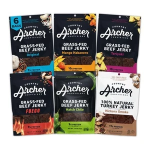 Country Archer Grass-Fed Beef Jerky Variety Pack- Beef Jerky Snack Packs Beef... - Picture 1 of 1