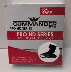 Commander Optics 49mm 3Pc Filter Kit (UV-CPL-FLD) For Camera Lens & Camcorders - Picture 1 of 6