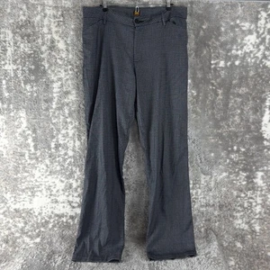Lee Size 14 Long Stretch Straight Leg Flat Front Pants Gray Button Zip Pocket - Picture 1 of 13
