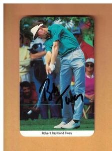 Tarjeta de novato firmada por Bob Tway autografiada 1987 fax pax golf - Imagen 1 de 2