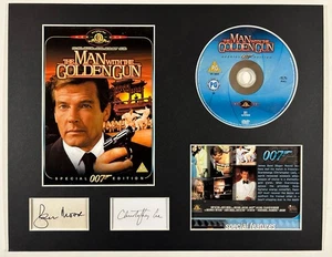 JAMES BOND -THE MAN WITH THE GOLDEN GUN -Signed -ROGER MOORE -C.LEE -DVD Display - Picture 1 of 1