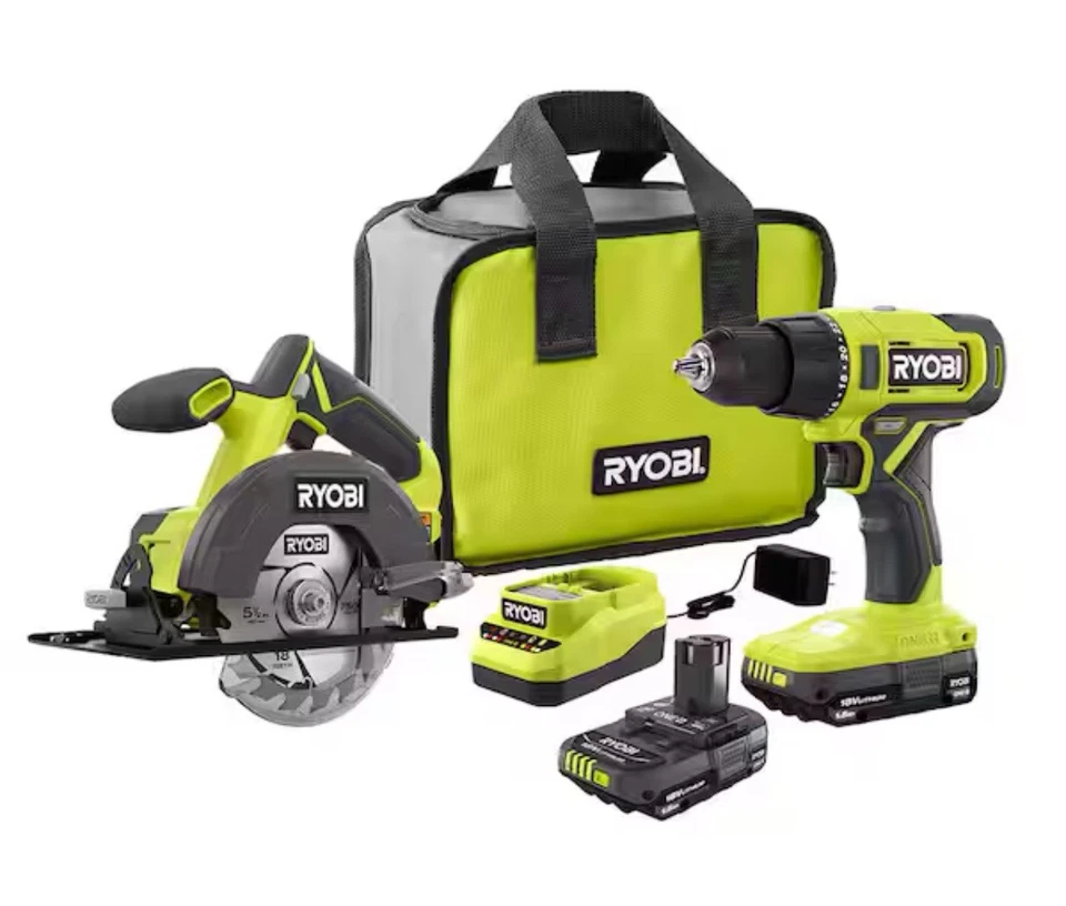 Ryobi One+ 18V Cordless Drill and Driver Tool Combo Kit - (PCL1201K2) - Image 1 of 1