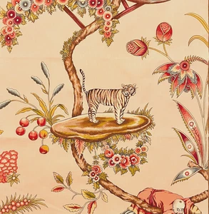 SCALIMANDRE Chinoise Exotique Cotton Animal Remnant New - Picture 1 of 1