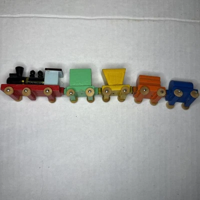 Shackman деревянный миниатюрный поезд набор магнитные 1950-х 5 шт. окрашенный Японии винтажный читать - Изображение 1 из 4