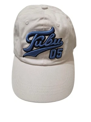 VINTAGE Fubu Hat Cap Strap Back White Blue Hip Hop Rap Music Mens 90s Y2K U.2 - Image 1 of 4