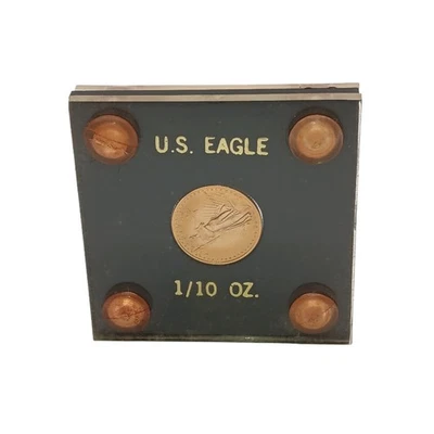 Moneda de oro de $5 1987 U.S. Eagle moneda American Gold Eagle de 1/10 oz en cápsula de colección Foto 1 de 4