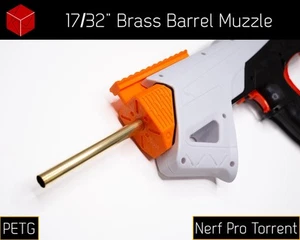 Extended Barrel Muzzle [PETG] for 17/32in Brass Barrels for Nerf Pro Torrent - Picture 1 of 6