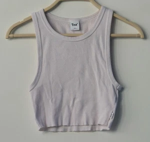 Camiseta sin mangas recortada Aritzia TNA blanca talla 2XS - Imagen 1 de 6