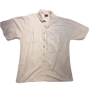 Camisa California Cordones Hombres M Blanca Algodón Abotonada Playa Costera EE. UU. - Imagen 1 de 8
