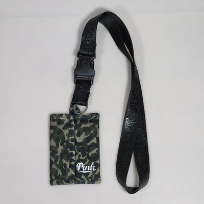 Victorias Secret Pink Graphic Camo Lanyard Limited Edition ID Holder Wallet - Image 1 of 4