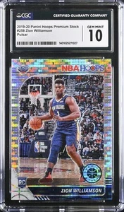 Zion Williamson 2019-20 Hoops Premium Pulsar Prizm Rookie SP Pelicans CGC 10 - Picture 1 of 2