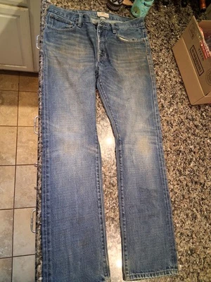 Fossil Brand 复古男式 33x32 蓝色牛仔裤 — 第 1/4 张图片