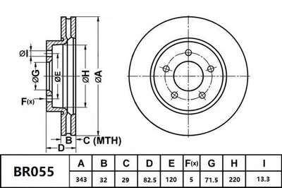 Bendix Ultimate Front Brake Rotor for HSV Senator VT, VX, VY 5.7L LS1, VU Petrol - Image 1 of 2