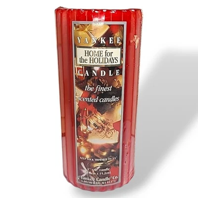 Yankee Candle Home For The Holidays Scented Ribbed Pillar Candle 6" Vintage - Image 1 of 3