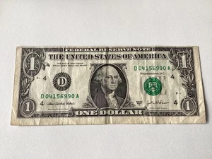 $1  Dollar Bill Misaligned Offset Print Error  2003 way off both sides - Picture 1 of 2