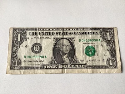 $1  Dollar Bill Misaligned Offset Print Error  2003 way off both sides - Image 1 of 2