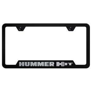 Name Etched Black Stainless Cutout Bottom License Plate Frame for Hummer H3T - Picture 1 of 2