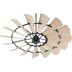 Windmill - 72 Inch Extra Large Ceiling Fan-Noir Finish Patio Fan Quorum Lighting - Picture 1 of 2