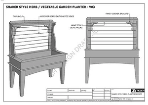 PLANTADORA DE JARDÍN DE HIERBAS O VERDURAS V03 - Construye tu propia - Planos de construcción 2D y 3D - Imagen 1 de 9