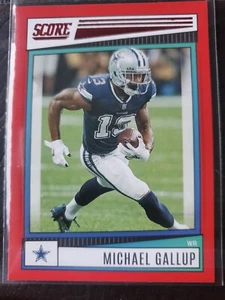 Michael Gallup Dallas Cowboys Card 2022 Score Football Red Parallel MINT - Picture 1 of 2