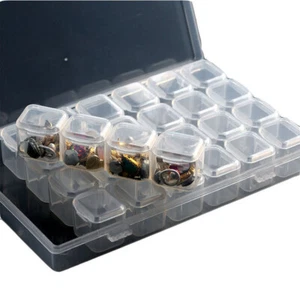 28 Grid Storage Box Nail Art Supplies Case Jewelry Storage Container Organizer - Picture 1 of 11