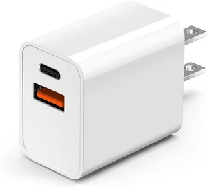 20W Fast Charger US Wall Plug Travel Dual USB Type C Port Power Adapter Charging - Picture 1 of 4