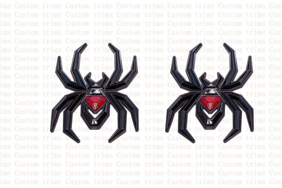 2 X 黑色红色蜘蛛徽章适合 F-150 Silverado Sierra RAM 黑寡妇版 — 第 1/4 张图片
