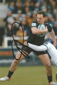 NEWCASTLE FALCONS RUGBY UNION: PETE LUCOCK SIGNED 6x4 ACTION PHOTO + COA - Bild 1 von 1