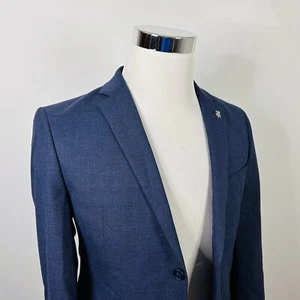 Penguin Munsingwear 34R Sport Coat Blue 100% Wool Two Button Double Vented - Picture 1 of 7
