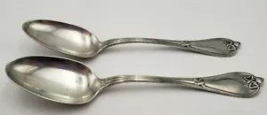 2 cucchiaini da zuppa ovali in argento moneta d'epoca con monogramma "Ella" (#17) - Foto 1 di 11