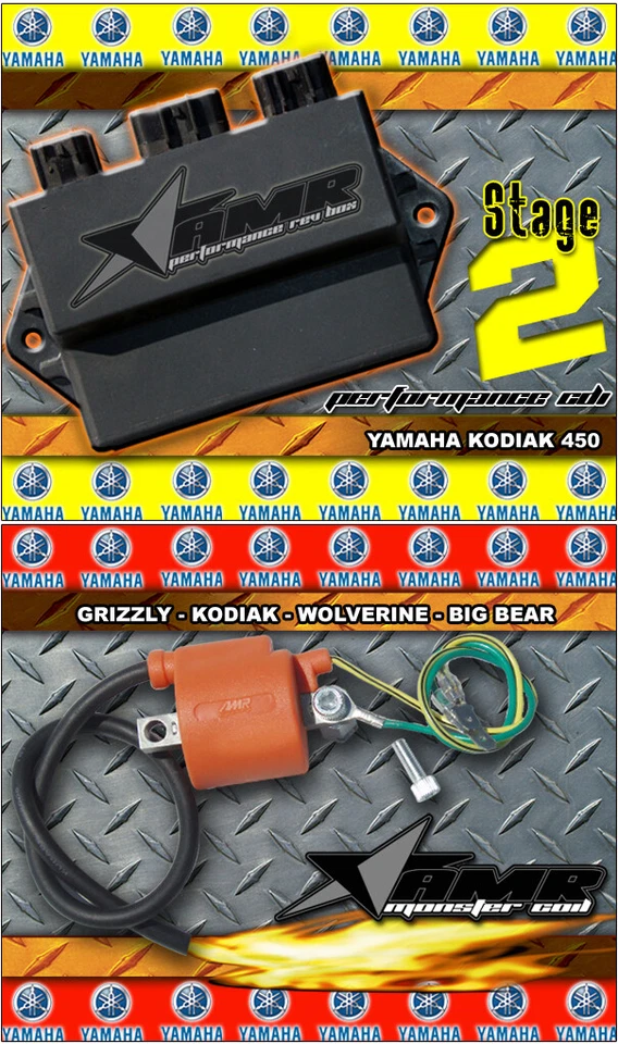 AMR RACING High Performance CDI REV Box + Ignition Coil for Yamaha Kodiak 450 S2 - Image 1 of 1
