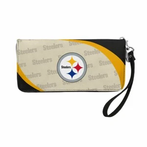 PITTSBURGH STEELERS WOMENS WALLET LADIES WRISTLET ORGANIZER CLUTCH - Picture 1 of 3