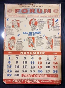 1952-53 Montreal Canadiens World's Champions Sweet Caporal Hockey Calendar - Bild 1 von 10