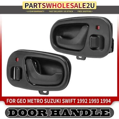 2x Manija de puerta interior delantera negra para Geo Metro Suzuki Swift 1992 1993 1994 Foto 1 de 4