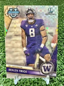 Bralen Trice 2023 Bowman Chrome University 1st #106 RC Rookie X-Fractor - Bild 1 von 2
