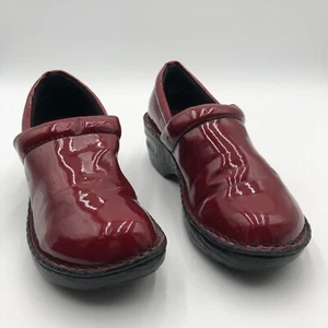 Bolo by Born Clogs Mules Shoes Women's 7.5M Red Patent Leather Round Toe Slip On - Picture 1 of 19