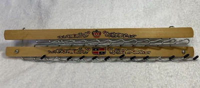 Soporte de corbata vintage madera metal corona cinturón almacenamiento estante colgador Foto 1 de 4