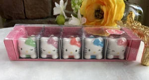 Sanrio Hello Kitty Chopstick Rest 5 Ceramic New in Box NOS '04 Rare Complete Set - Picture 1 of 3