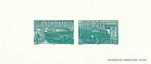 Gravure Epreuve timbre poste 2000 Les Voitures Simca Chambord & Citroën DS19 - Picture 1 of 1