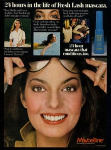 1979 Maybelline Sela Ward maquillaje máscara pestañas frescas vintage anuncio de revista de 1 página - Imagen 1 de 1