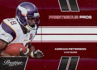2011 Prestige Prestigious Pros Red #1 Adrian Peterson - NM-MT - Image 1 of 1