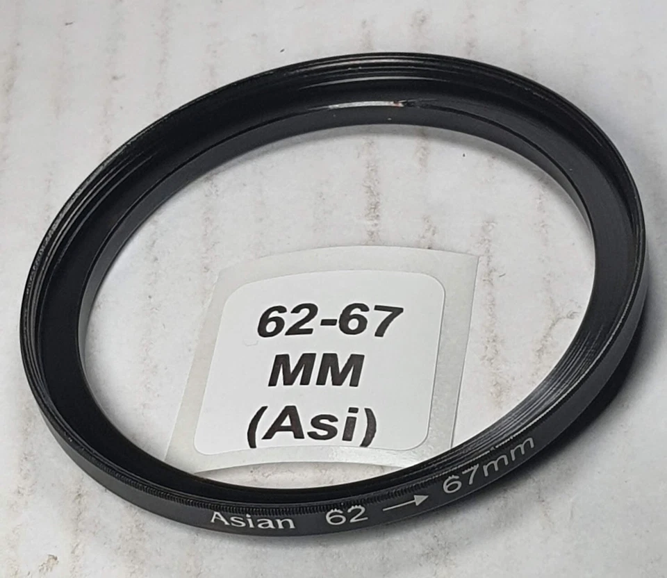 62-67mm Metal Step Up Adapter Ring 62mm Lens to 67mm Filter Converter E62-E67 - Image 1 of 4