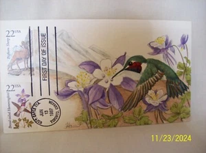 Ham's FDC Colibrì a coda larga e pecora bighorn 1987 86/225 - Foto 1 di 1