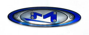 Moto Metal Blue Oval Center Cap Logo 2.8 Inch - Picture 1 of 6