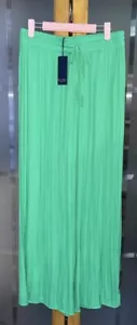 Rachel Roy women’s medium wide leg full green pants elastic waist NWT - Picture 1 of 4