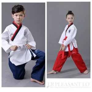 Uniforme de Taekwondo para Niños Manga Larga Taekwondo Artes Marciales para Niños Niños - Imagen 1 de 11