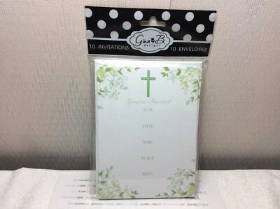 GINA B RELIGIOUS INVITATIONS New-sealed plastic bag 10 Invites-10 Envelopes - Image 1 of 2